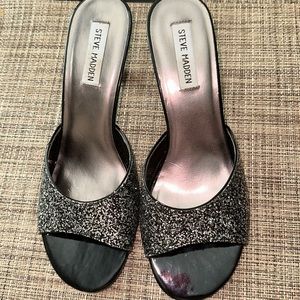 Steve Madden sparkle glitter heeled mules